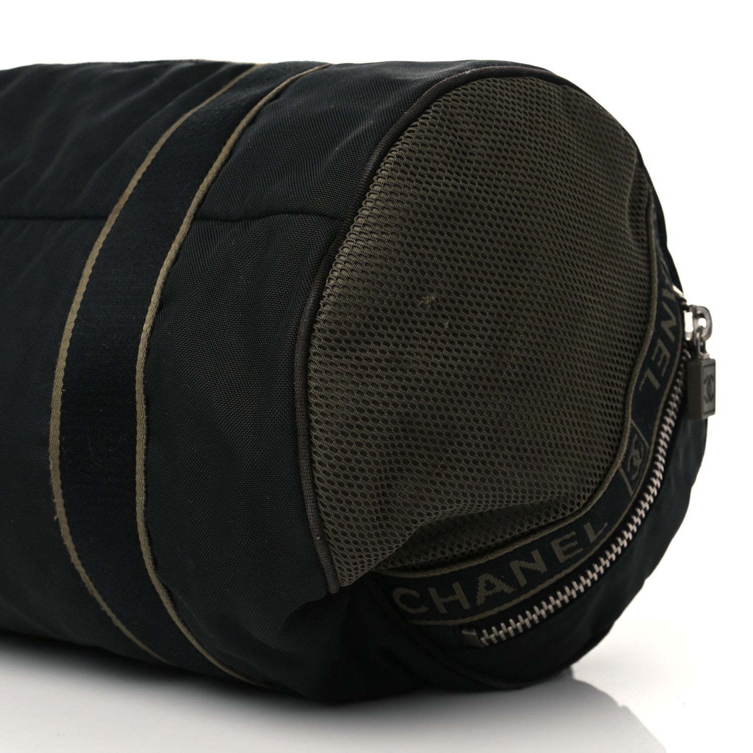 Chanel Nylon Sport Duffle Black Green 9 of 10