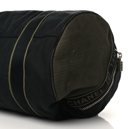 Chanel Nylon Sport Duffle Black Green 9 of 10