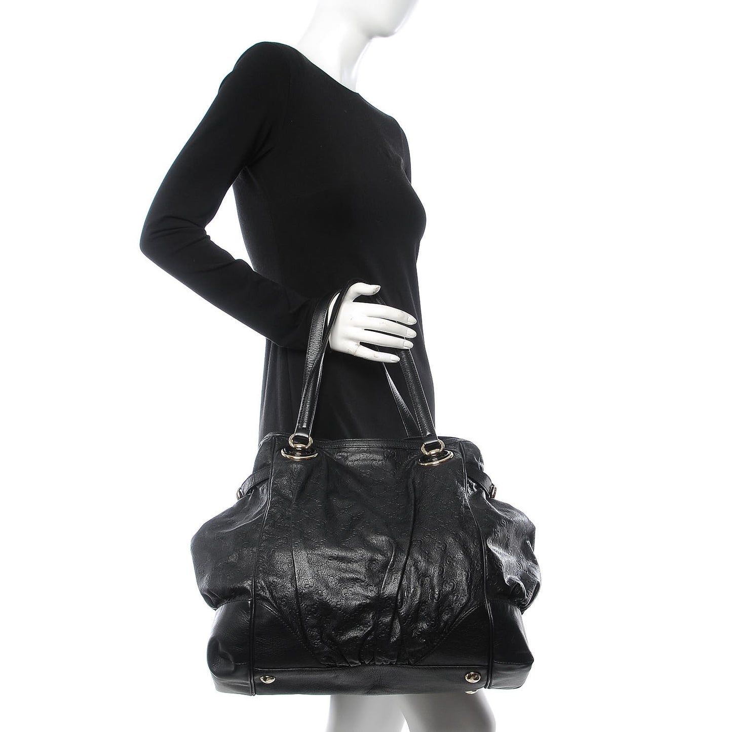 Guccissima Large Full Moon Tote Black