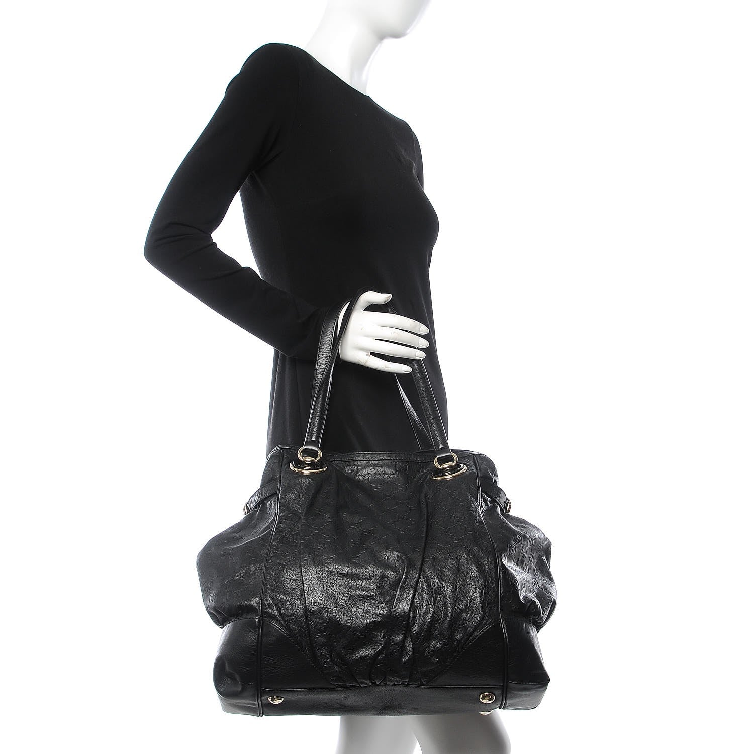 Gucci Guccissima Large Full Moon Tote Black 2 of 12