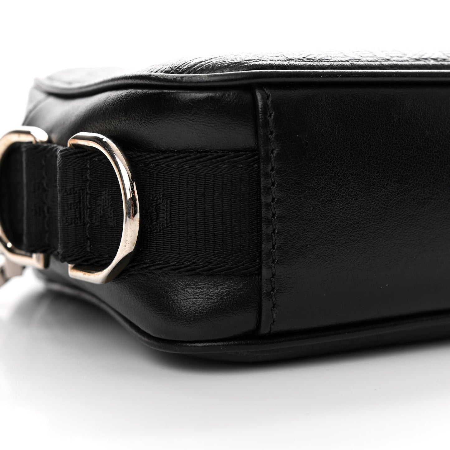 Coated Canvas Logo Embossed G Essentials Camera Bag Black