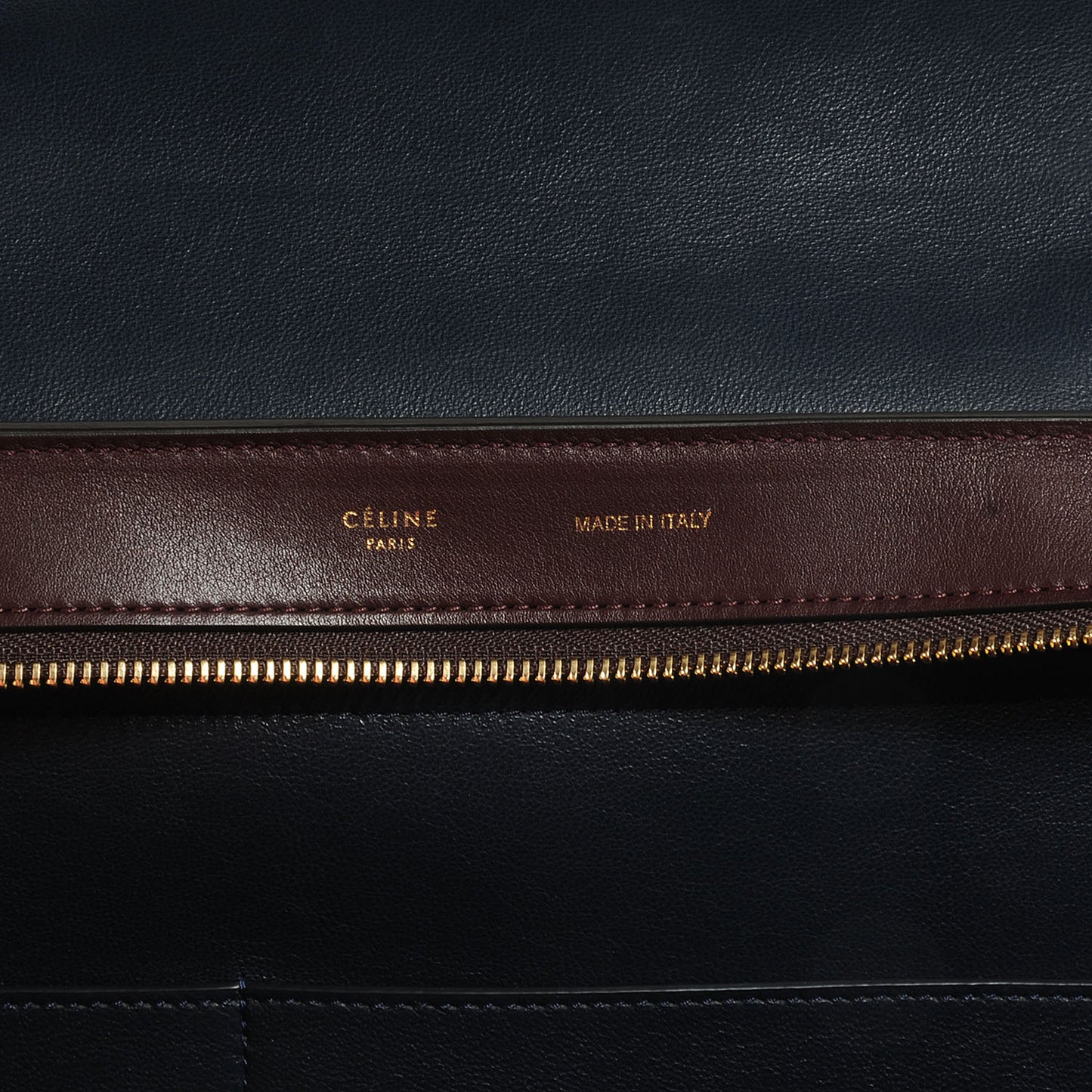 Calfskin and Suede Small Tri-Color Trapeze Navy