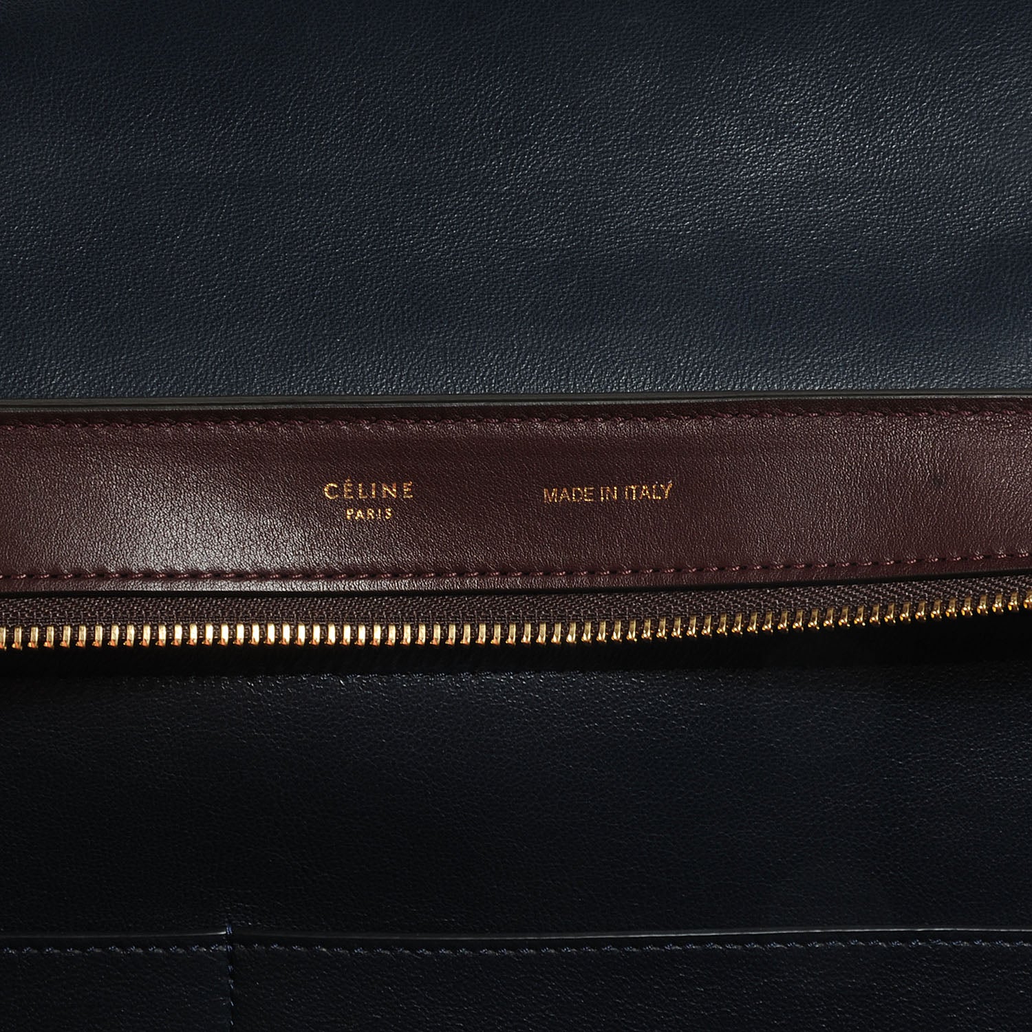 Celine Calfskin and Suede Small Tri-Color Trapeze Navy 6 of 7