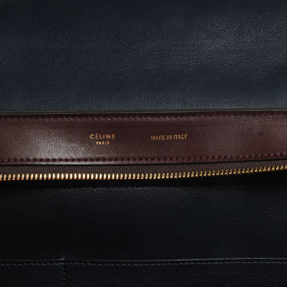 Celine Calfskin and Suede Small Tri-Color Trapeze Navy 6 of 7