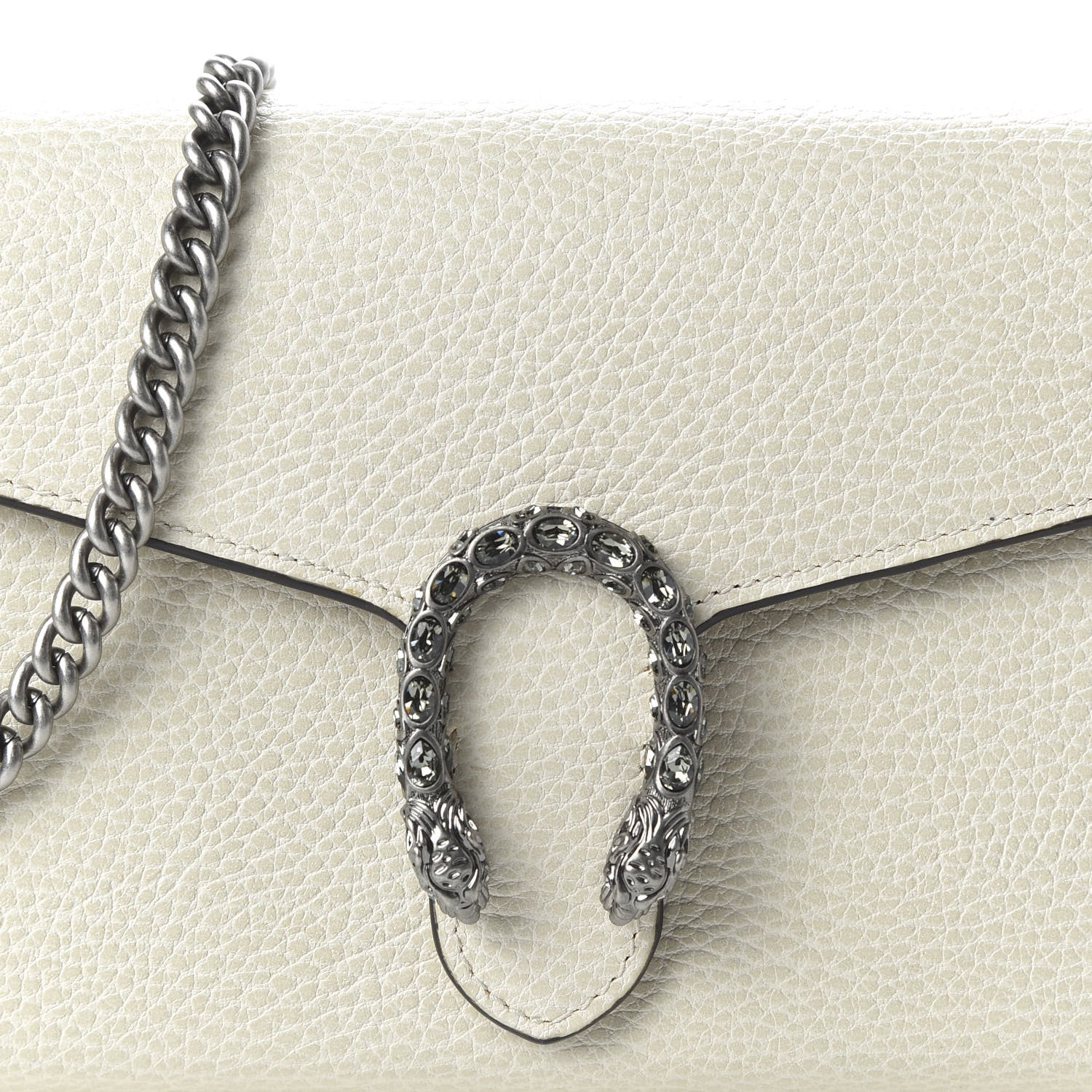 Gucci Dollar Calfskin Mini Dionysus Chain Wallet Mystic White 9 of 10