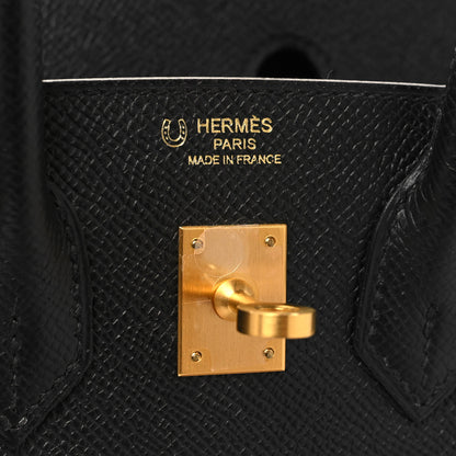 Hermes Epsom Horseshoe Birkin 25 Black Raisin 6 of 14