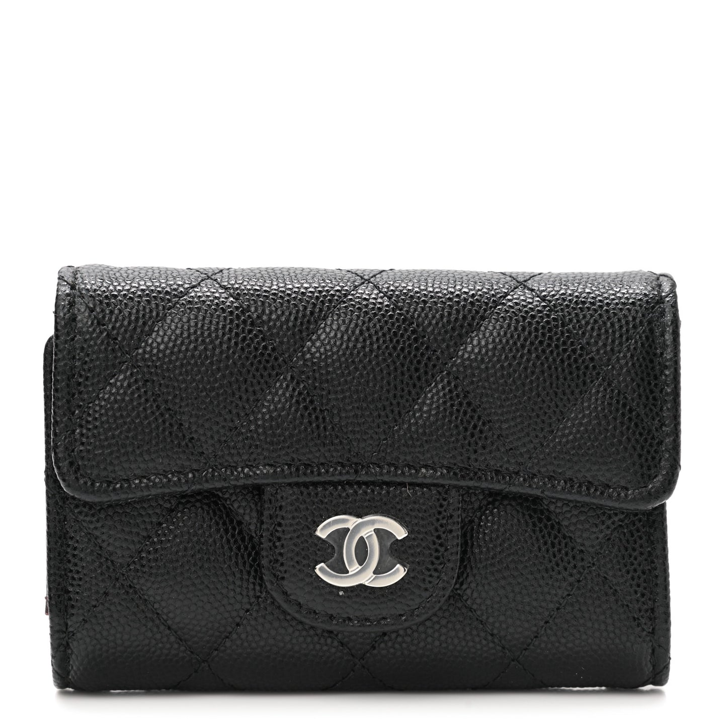 Caviar Quilted Classic 4 Key Holder Wallet Black