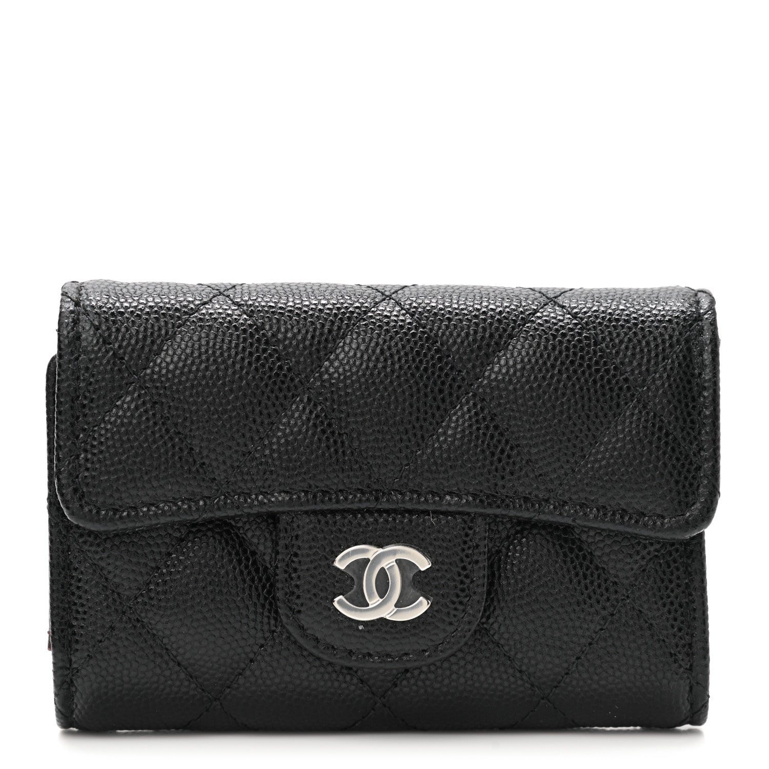 Chanel Caviar Quilted Classic 4 Key Holder Wallet Black 1 of 9