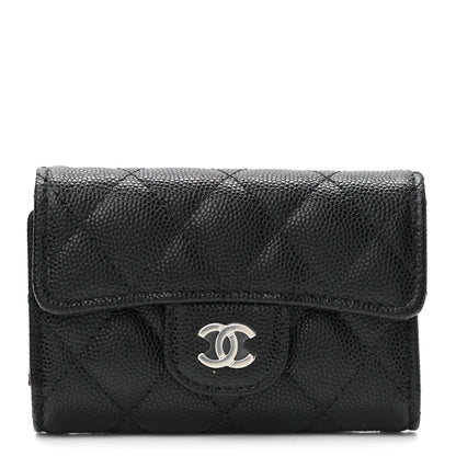 Chanel Caviar Quilted Classic 4 Key Holder Wallet Black 1 of 9