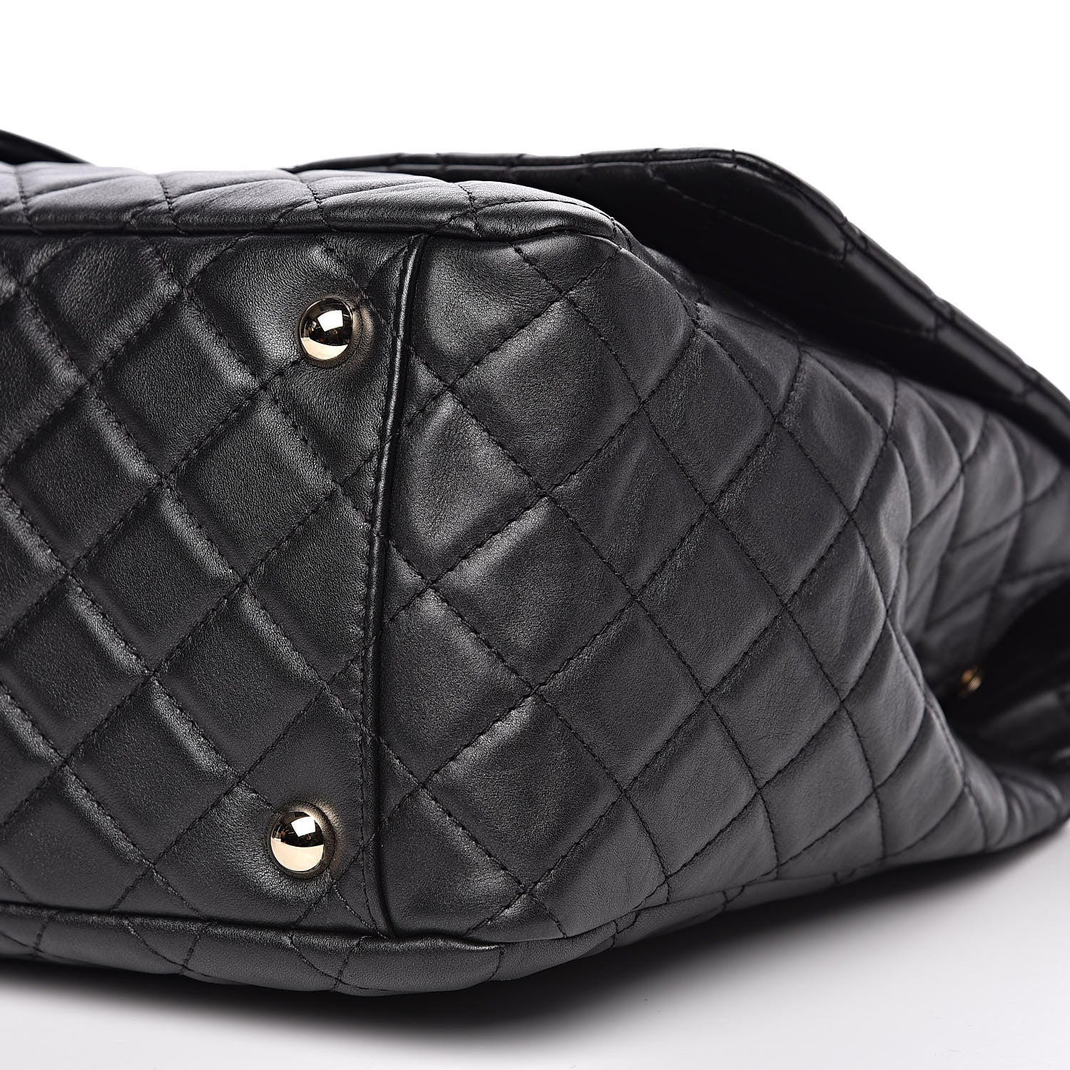 Chanel Metallized Calfskin Quilted XXL Travel Flap Bag Black 9 of 11