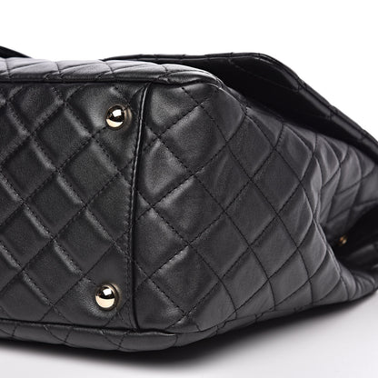 Chanel Metallized Calfskin Quilted XXL Travel Flap Bag Black 9 of 11