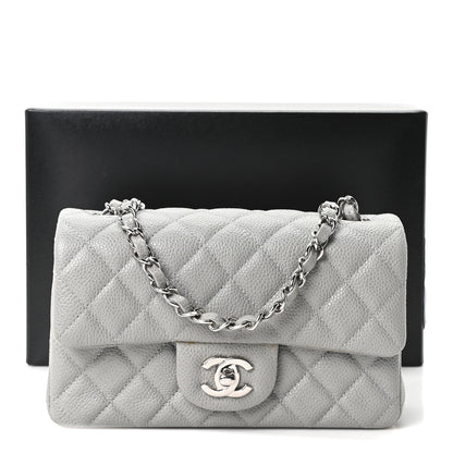 Chanel Caviar Quilted Mini Rectangular Flap Light Grey 11 of 11