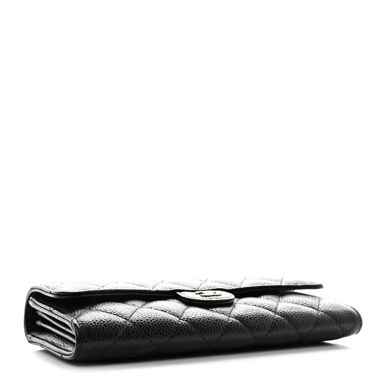 Chanel Caviar Quilted Large Gusset Flap Wallet Black 4 of 12