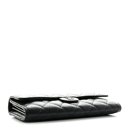 Chanel Caviar Quilted Large Gusset Flap Wallet Black 4 of 12