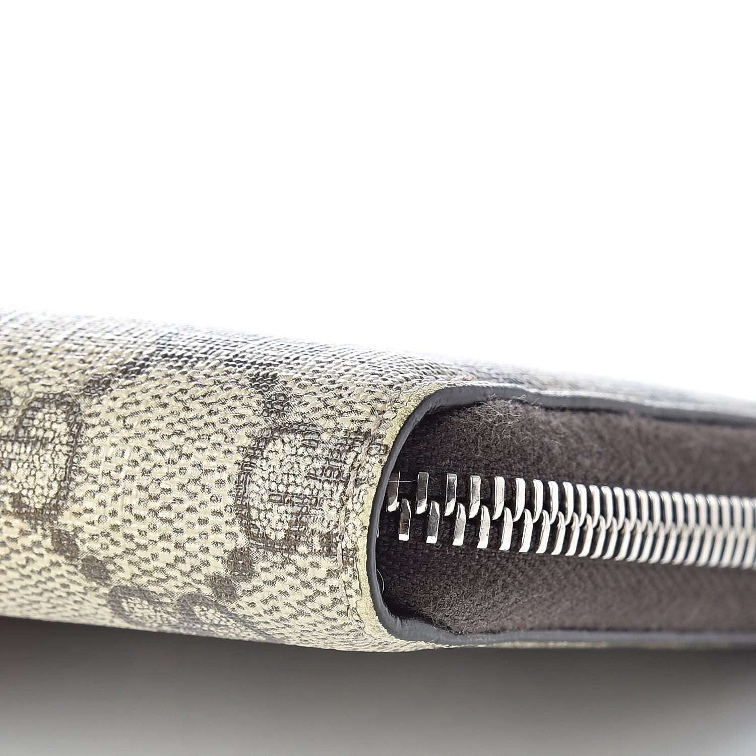 Gucci GG Supreme Monogram Web Bee Zip Around Wallet Beige Cocoa 8 of 10