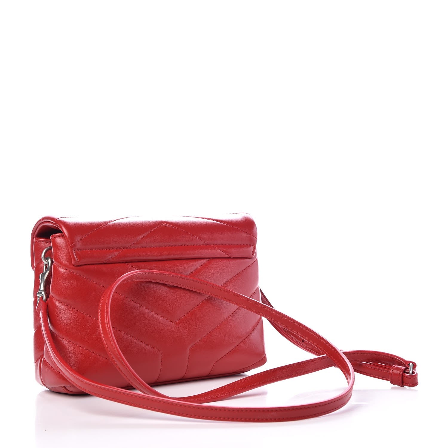 Saint Laurent Calfskin Y Quilted Monogram Toy Loulou Crossbody Bag Red 3 of 7
