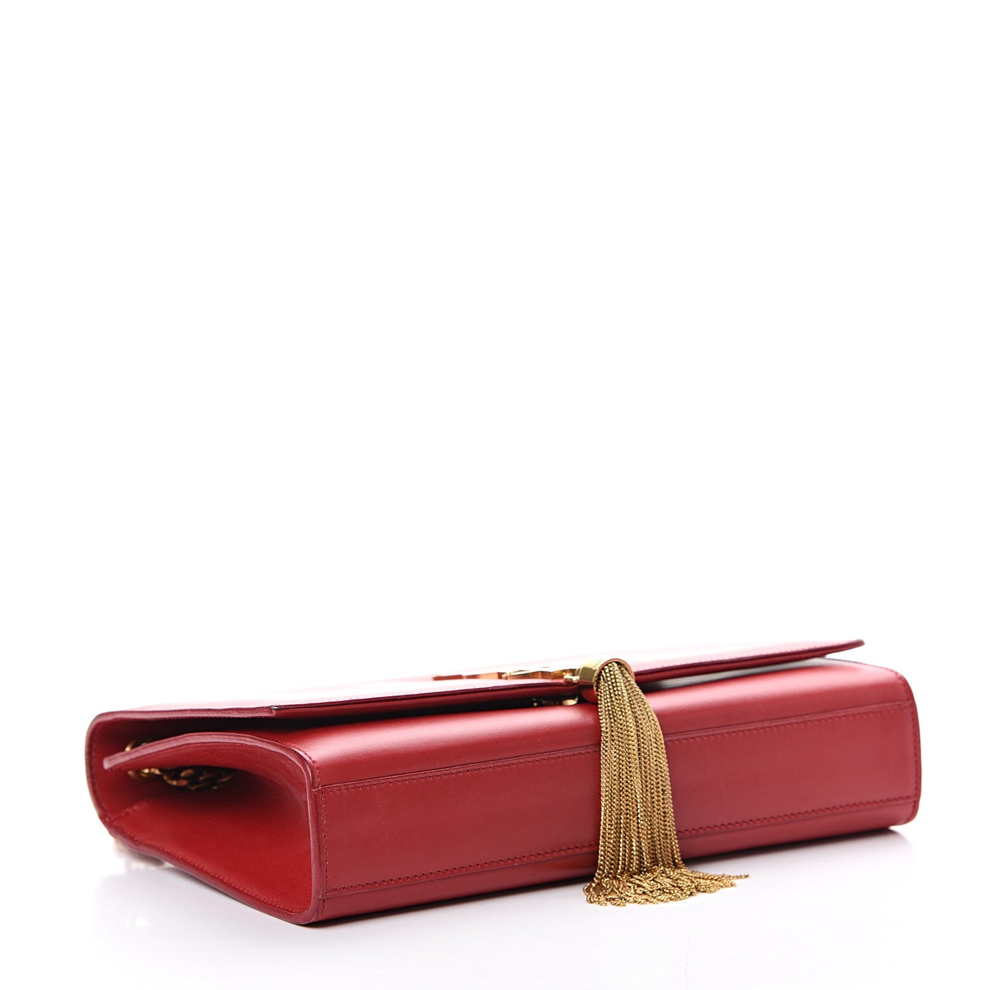 Smooth Calfskin Medium Classic Monogram Kate Tassel Satchel Lipstick Red