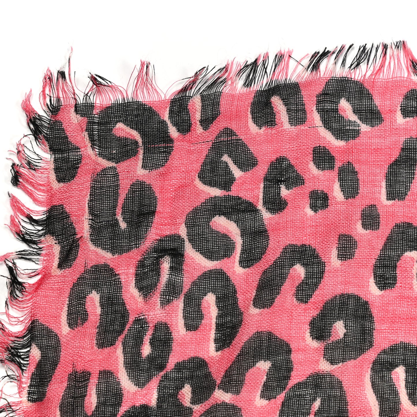 Cashmere Silk Leopard Etole Stole Corail