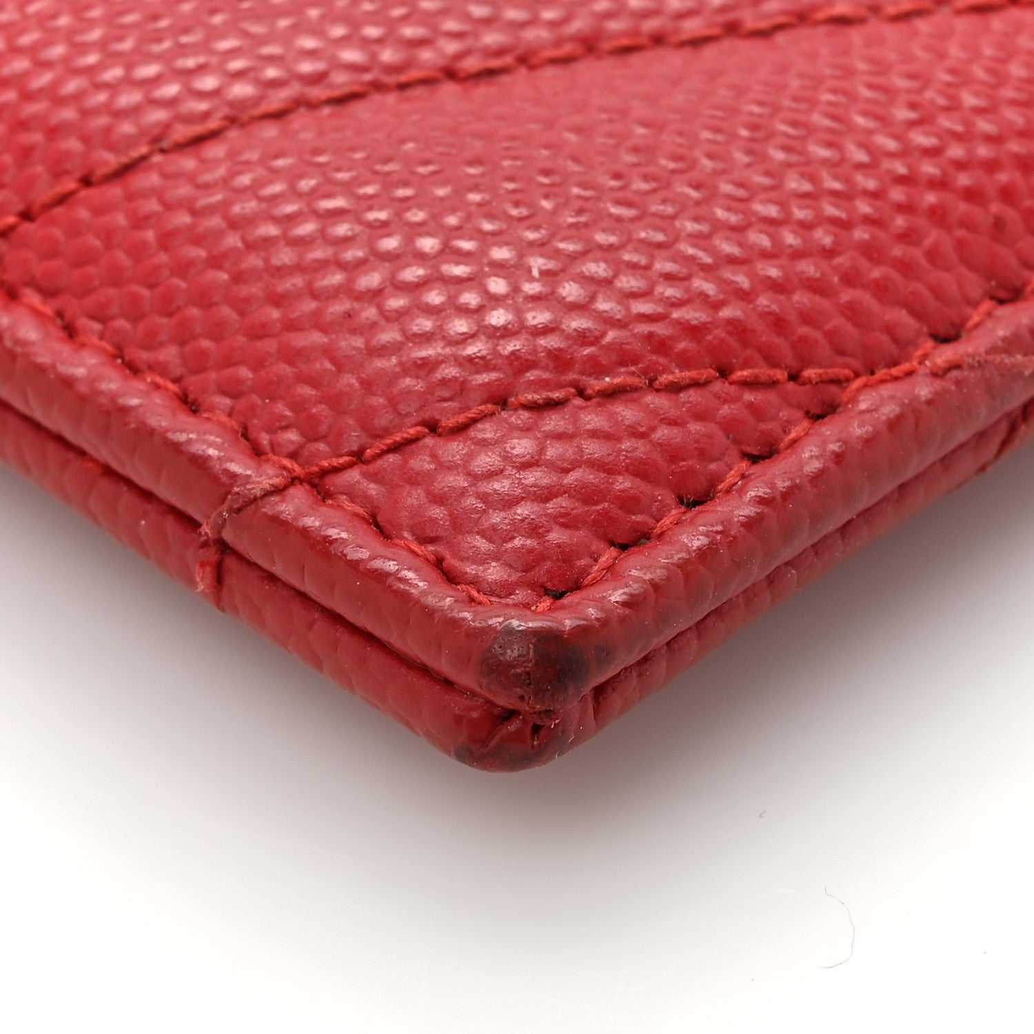 Saint Laurent Grain De Poudre Matelasse Chevron Monogram Credit Card Case Opyum Red 9 of 11