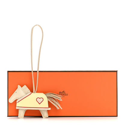 Hermes Milo Lambskin Grigri Rodeo Robeo Coeur Bag Charm PM Craie Jaune Milton Rouge Radieux 4 of 4