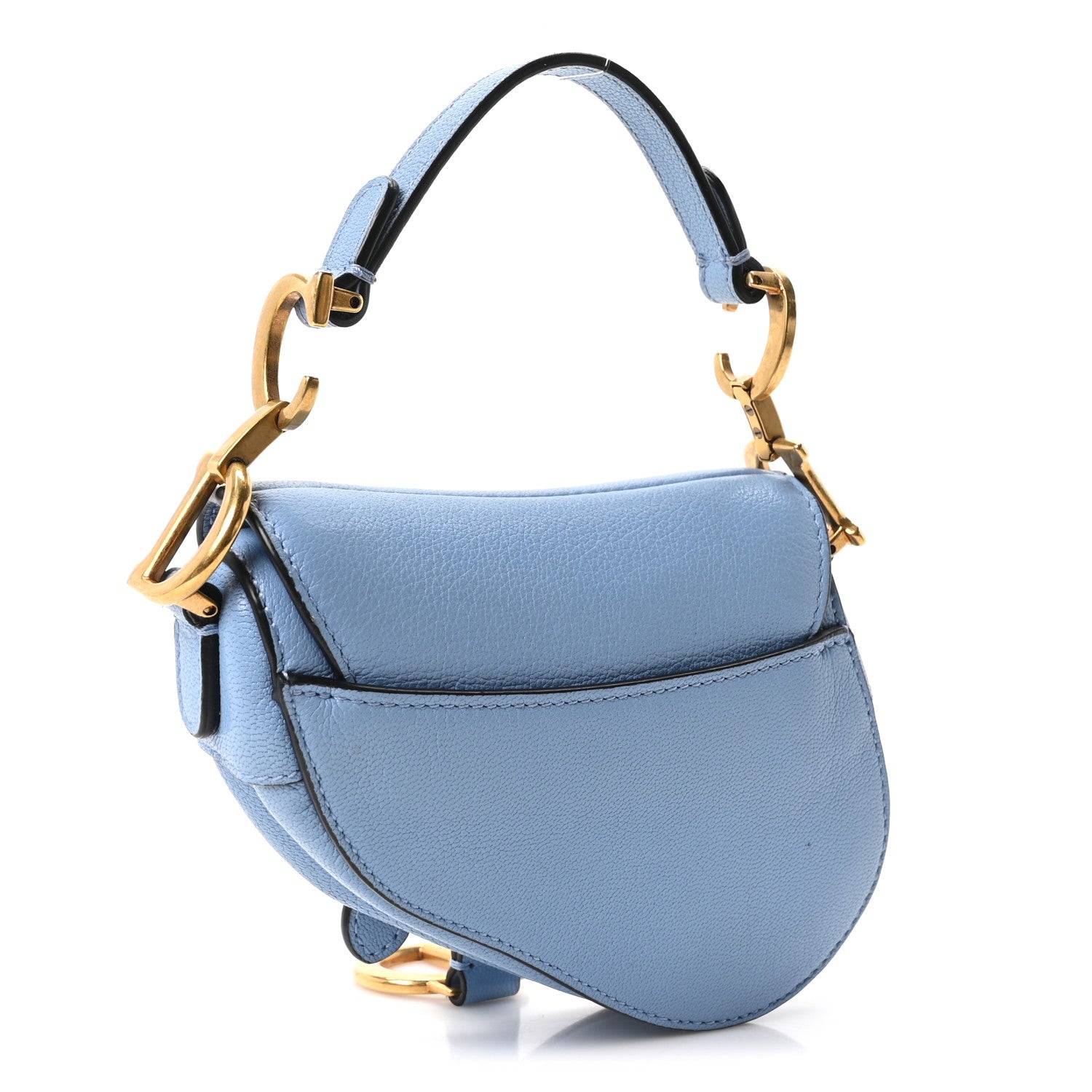 Christian Dior Goatskin Micro Saddle Bag Cloud Blue 2 of 9