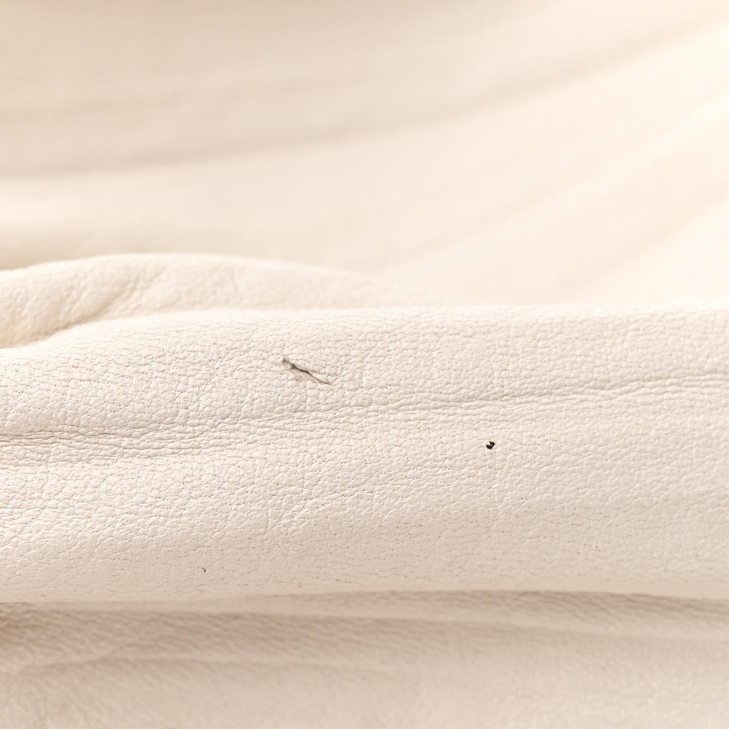 Lambskin Pleated Bracelet Pouch Shoulder Bag White