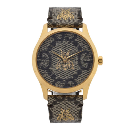 Gucci Stainless Steel Canvas 38mm G-Timeless GG Supreme Bee Quartz Watch Brown 1 of 4