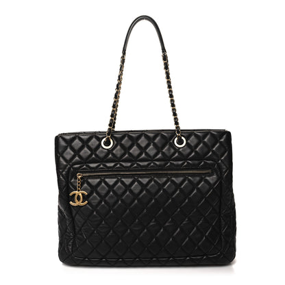 Chanel Lambskin Quilted CC Pocket Shopping Tote Black 1 of 13