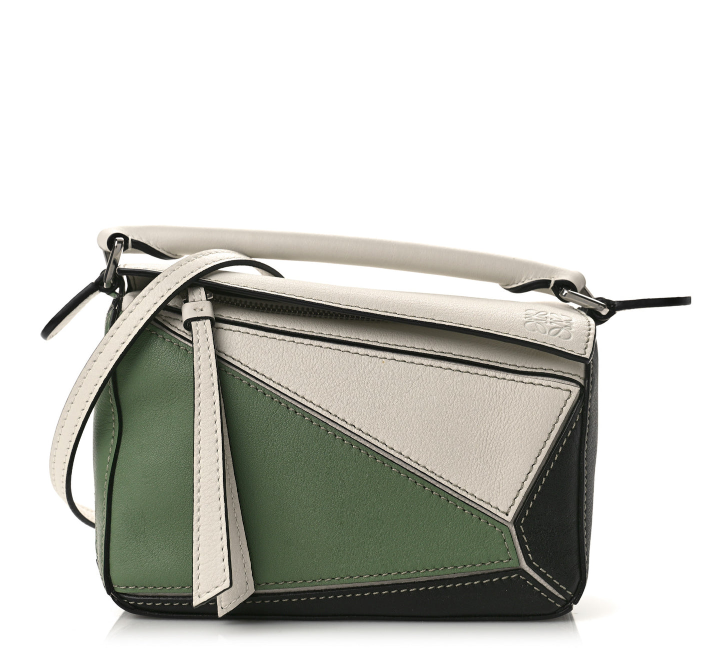 Calfskin Mini Puzzle Bag Soft White Rosemary