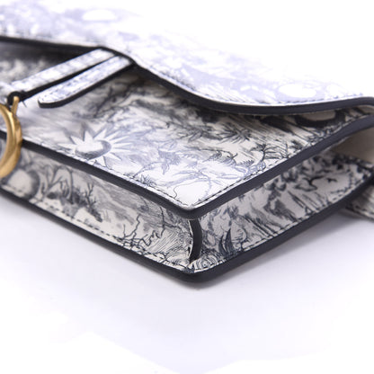 Christian Dior Calfskin Jardin Naturel Print Saddle Belt Bag Latte Multicolor 7 of 9
