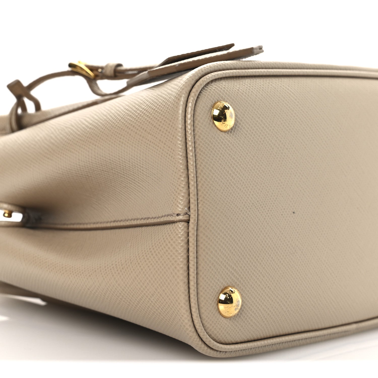 Prada Saffiano Cuir Mini Double Bag Sabbia 9 of 10