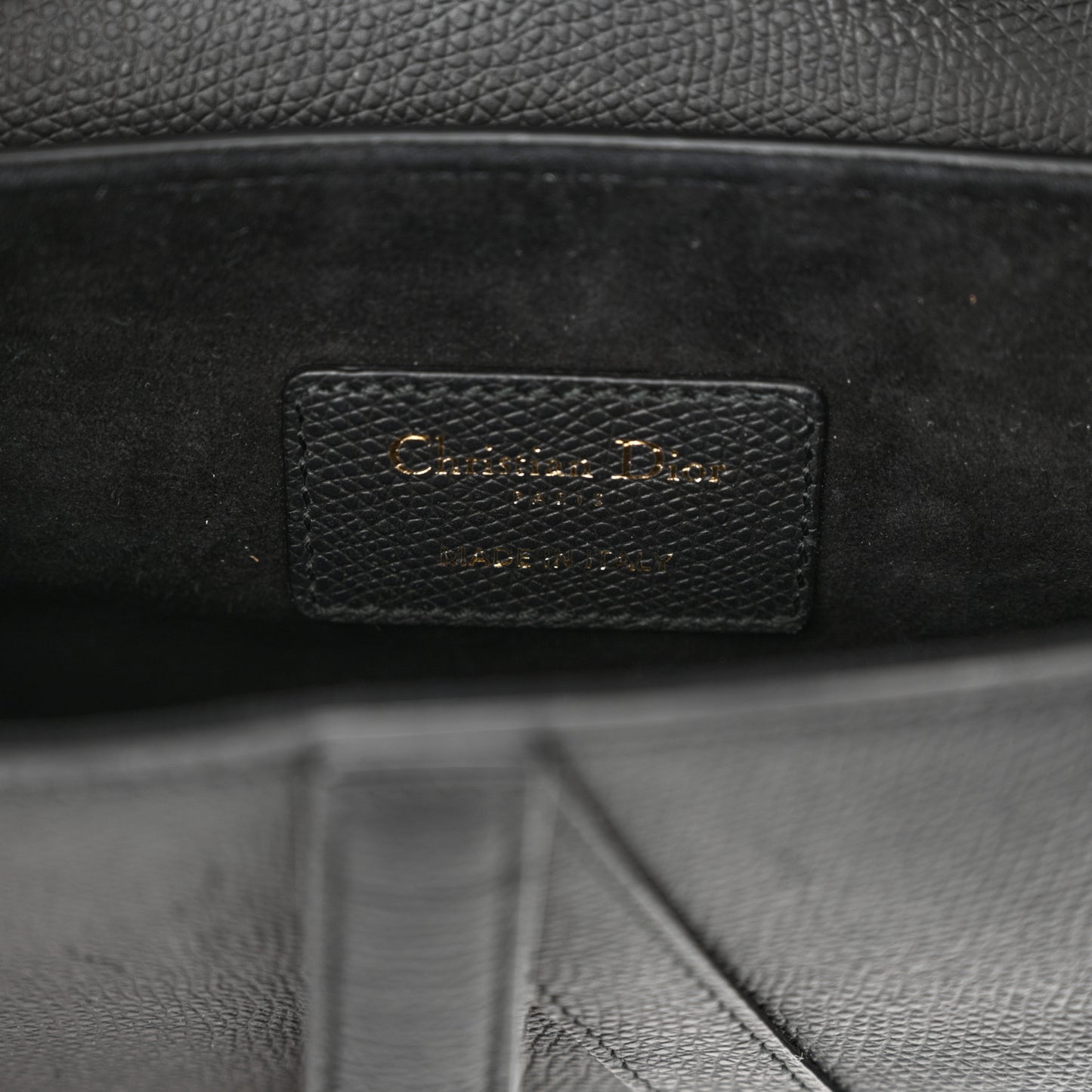 Grained Calfskin Mini Saddle Bag Black