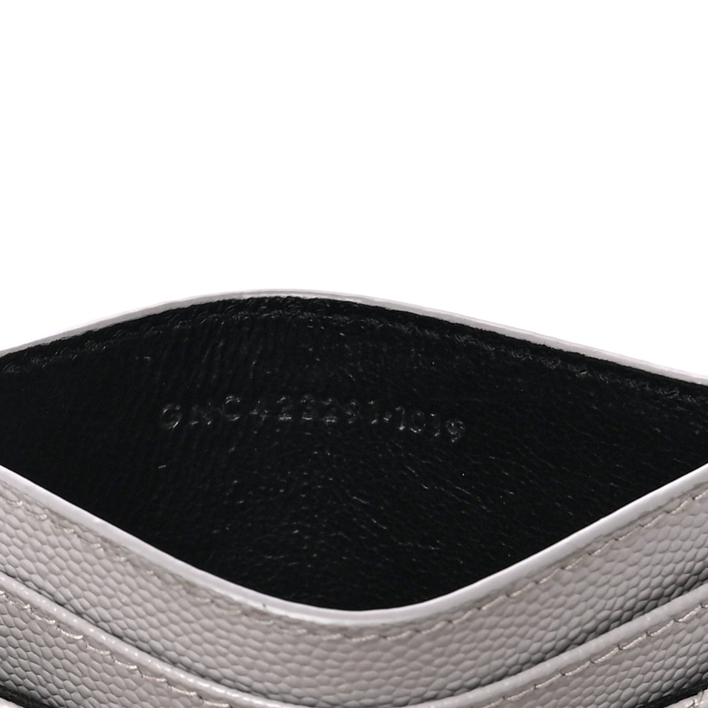 Grain De Poudre Matelasse Chevron Monogram Credit Card Case Granite