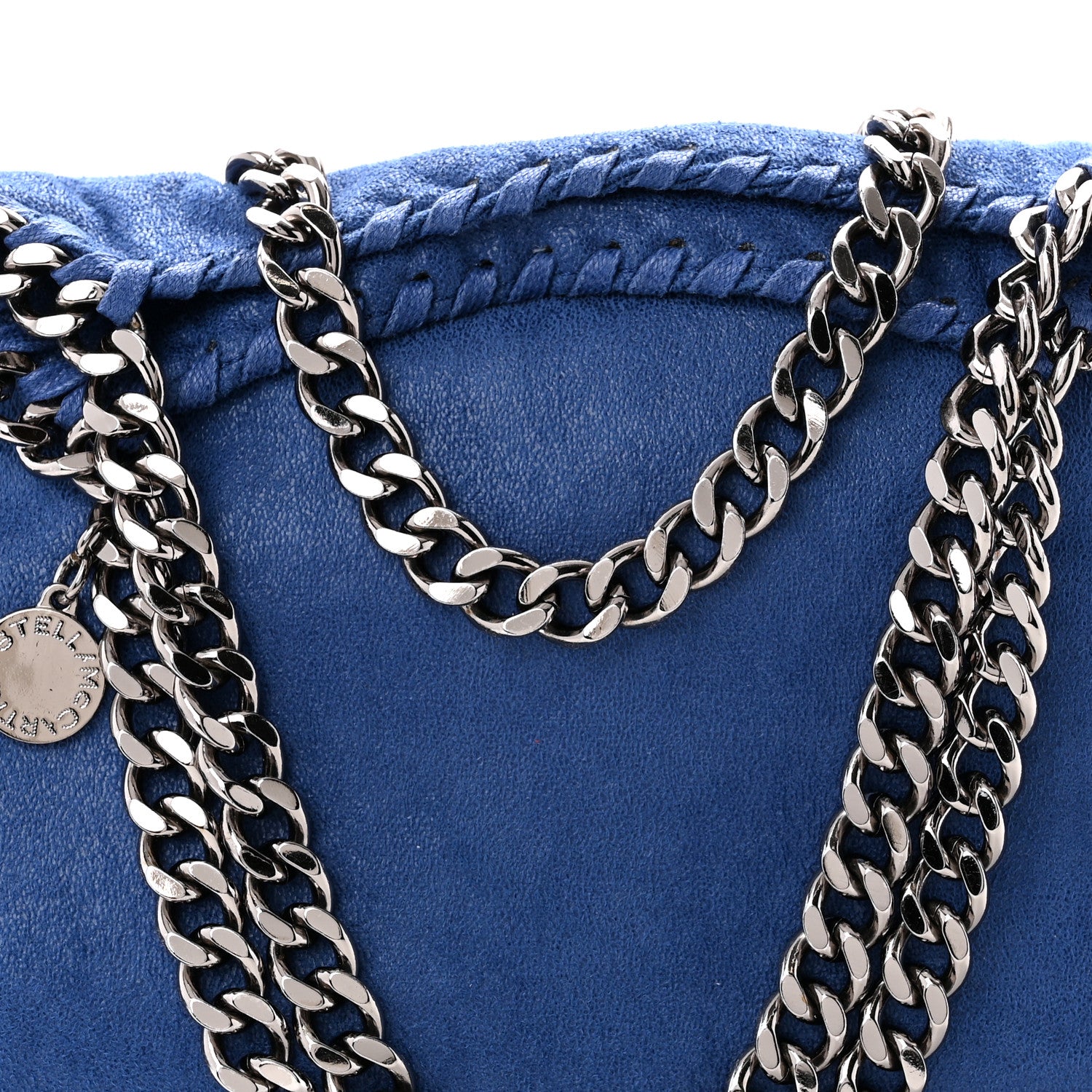 Stella McCartney Shaggy Deer Mini Falabella Fold Over Tote Blue 7 of 10