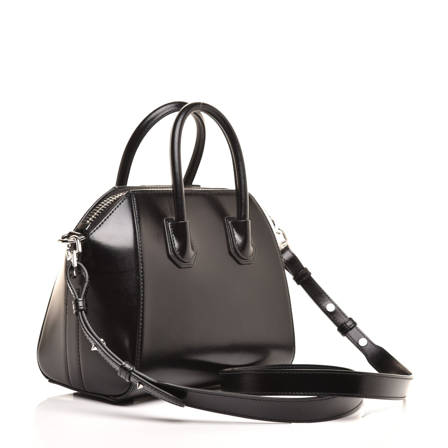 Shiny Lord Calfskin Mini Antigona Black