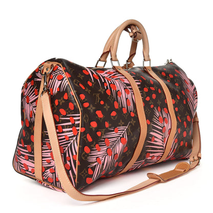 Louis Vuitton Monogram Jungle Dots Keepall Bandouliere 50 Sugar Pink Poppy 4 of 13