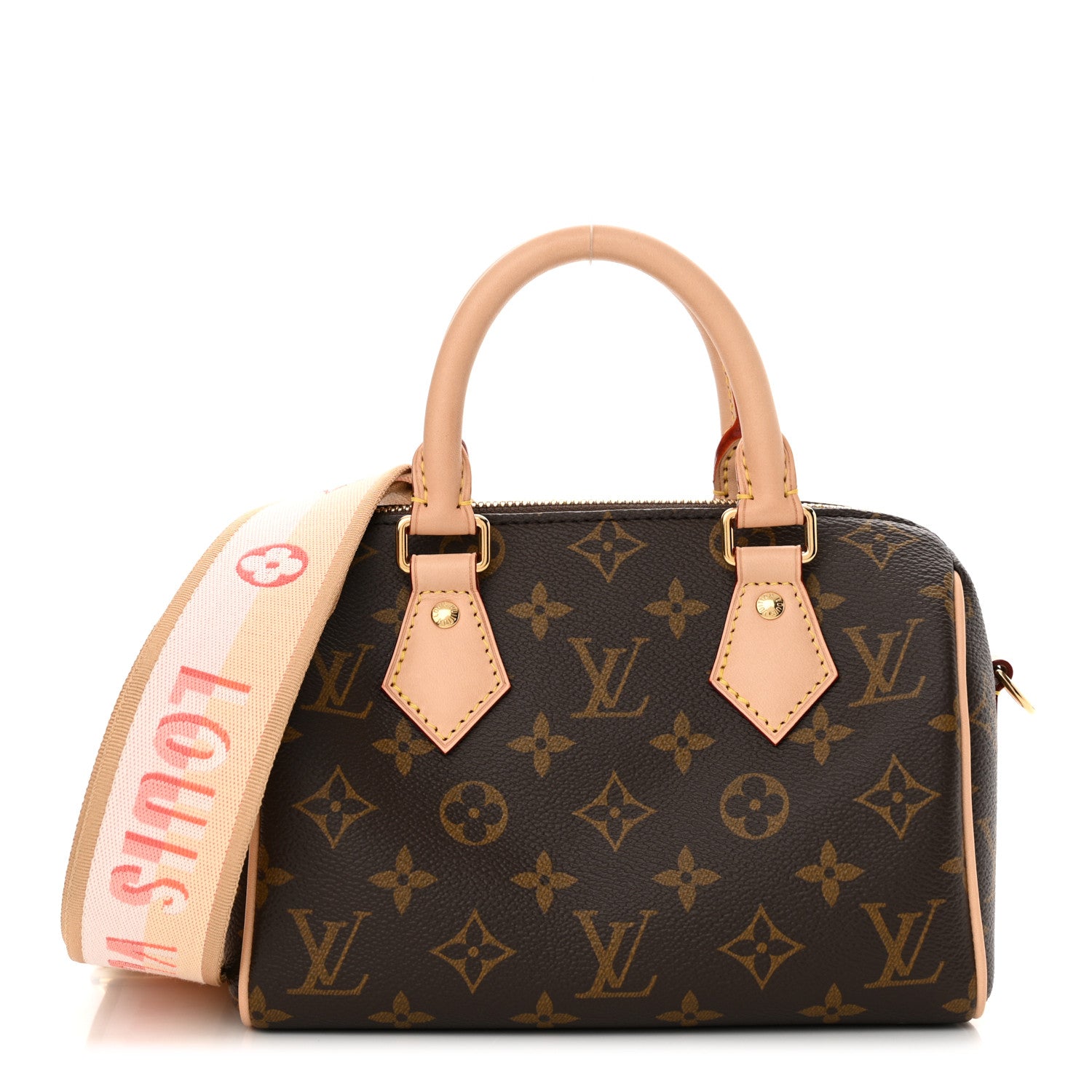 Louis Vuitton Monogram Speedy Bandouliere 20 Pink Orange 1 of 9