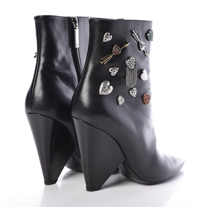 Saint Laurent Calfskin Niki Charm Boots 40 Black 4 of 9