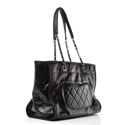 Chanel Glazed Calfskin Small Deauville Tote Black 3 of 10