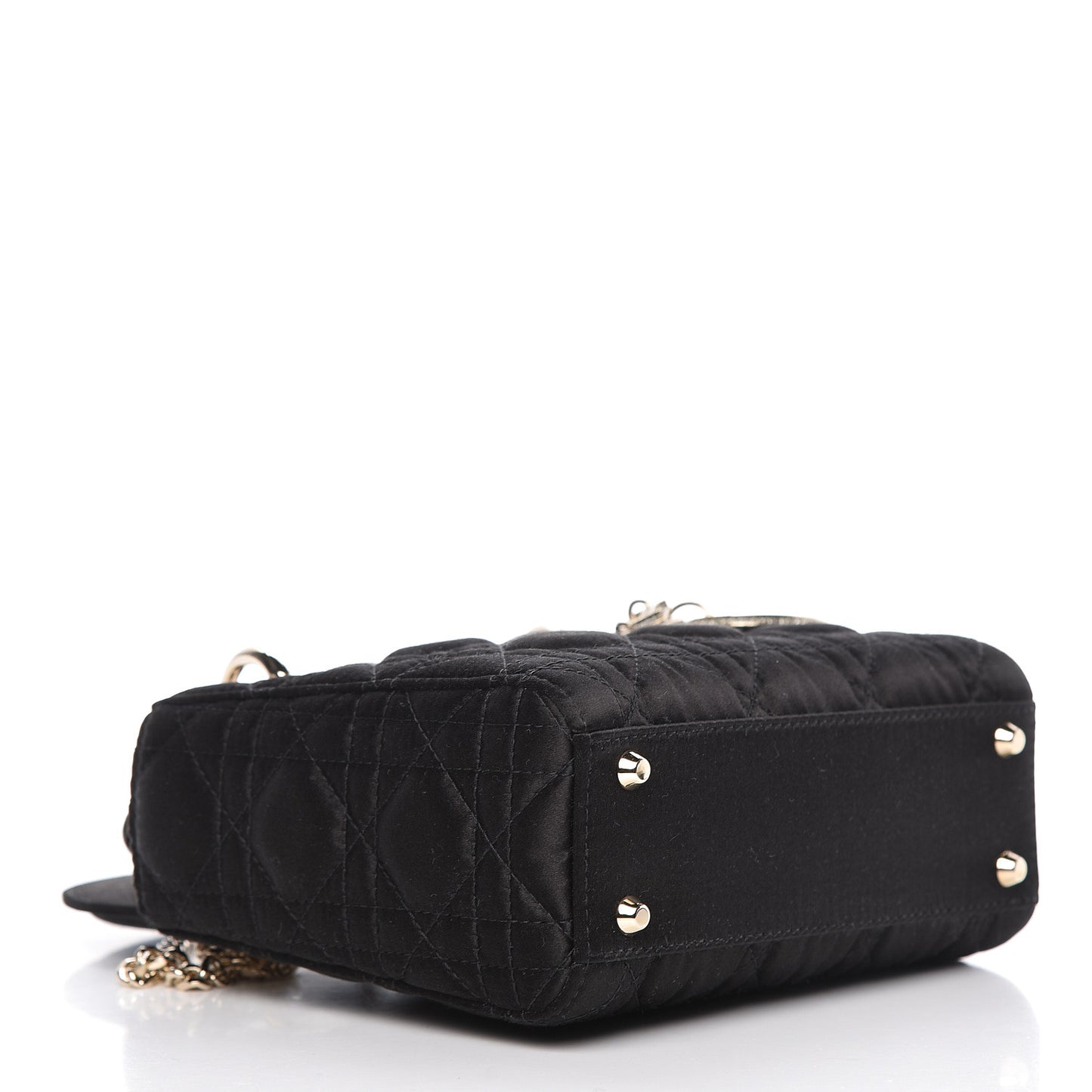 Satin Swarovski Crystal Cannage Mini Lady Dior Black