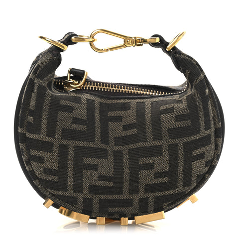 Fabric Jacquard FF 1974 Nano Fendigraphy Hobo Charm Tobacco Moro