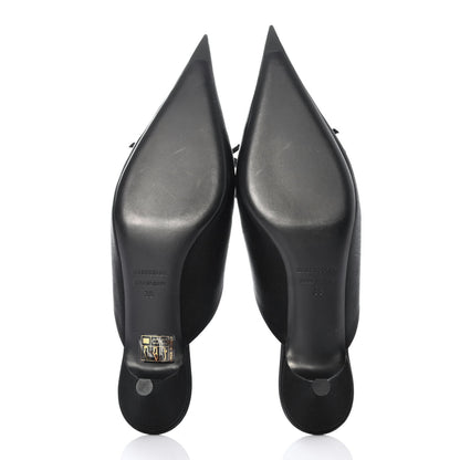 Balenciaga Satin Pointed Toe Knife 40mm Mules 38 Black 4 of 4