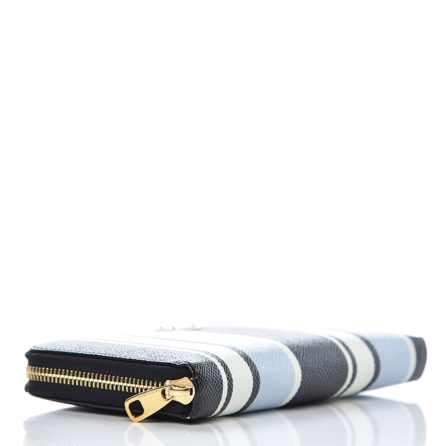 Dolce & Gabbana Dauphine Striped Zip Around Wallet Black 4 of 10