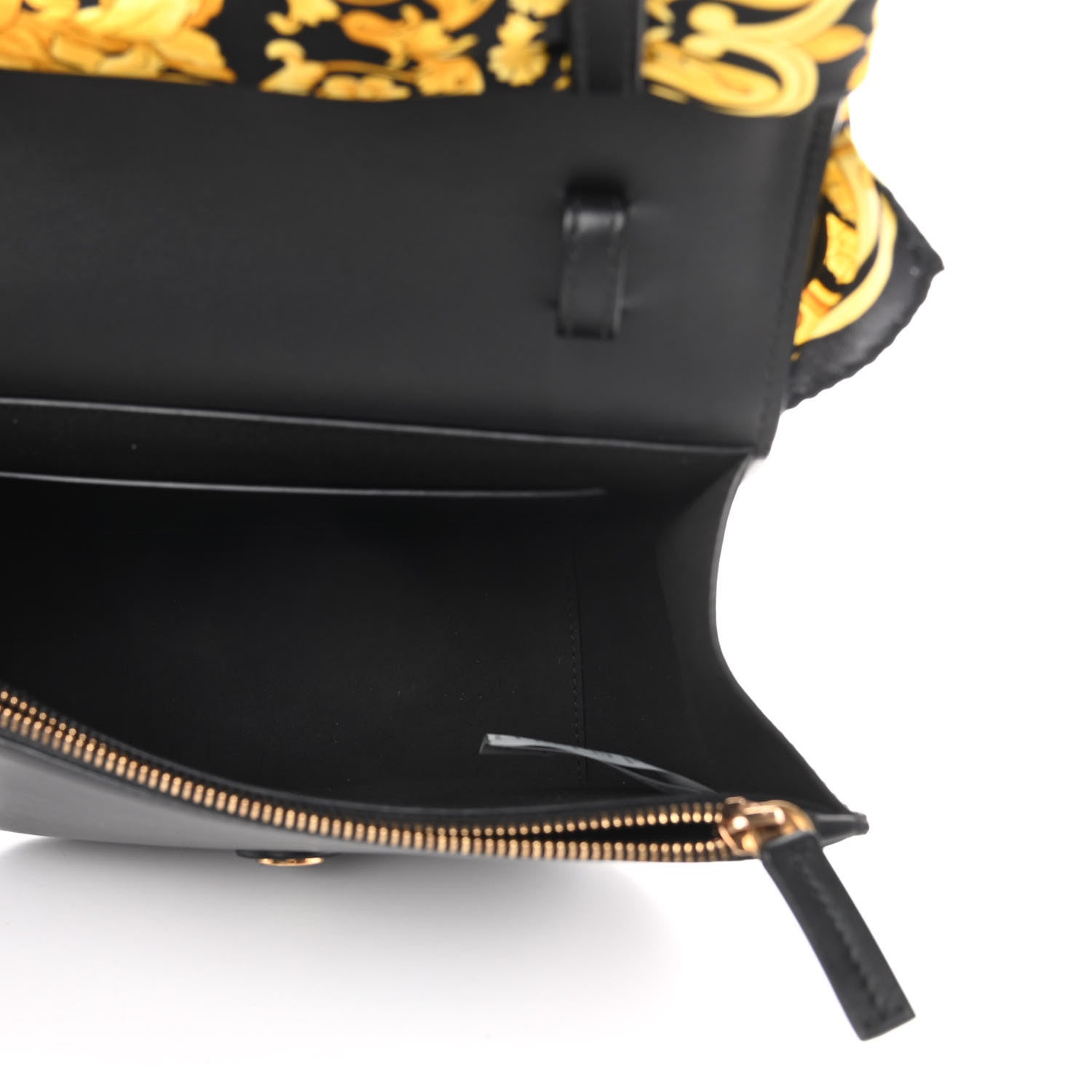 Versace Borsa Vitello Barocco Scarf Sash Shoulder Bag Black Multicolor 5 of 10