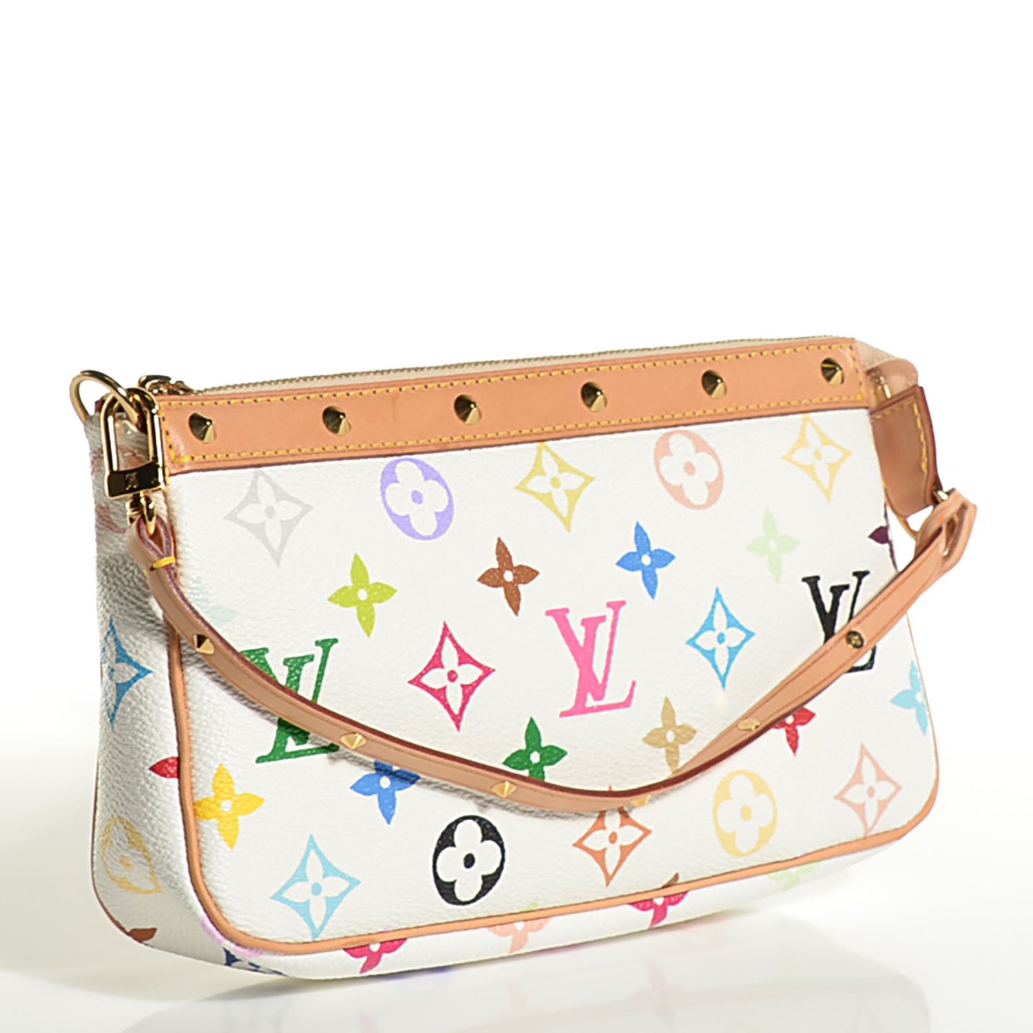 Louis Vuitton Monogram Multicolor Pochette Accessories White 3 of 9