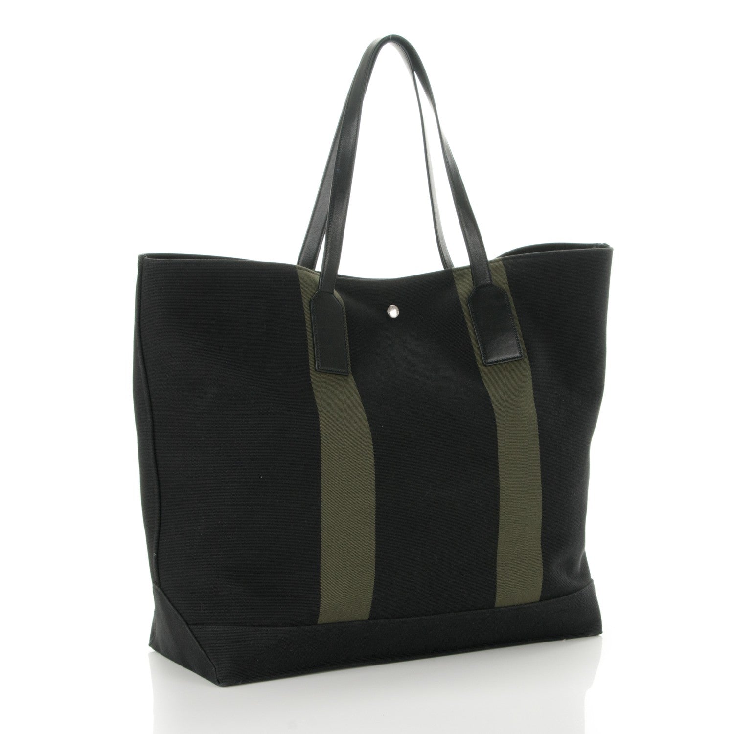Saint Laurent Canvas Beach Shopping East West Tote Black 3 of 9