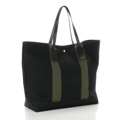 Saint Laurent Canvas Beach Shopping East West Tote Black 3 of 9