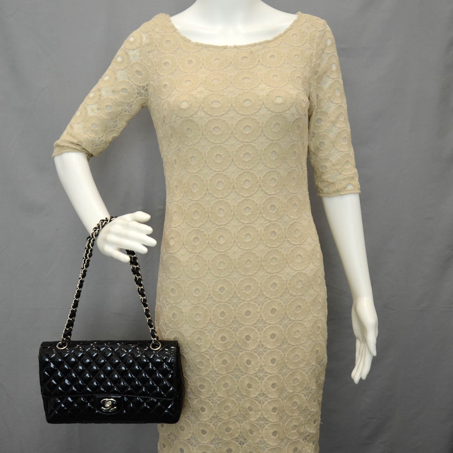 Chanel Patent Secret Label Medium Flap Black 2 of 10