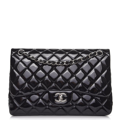 Chanel Patent Quilted Jumbo Double Flap Black 1 of 14