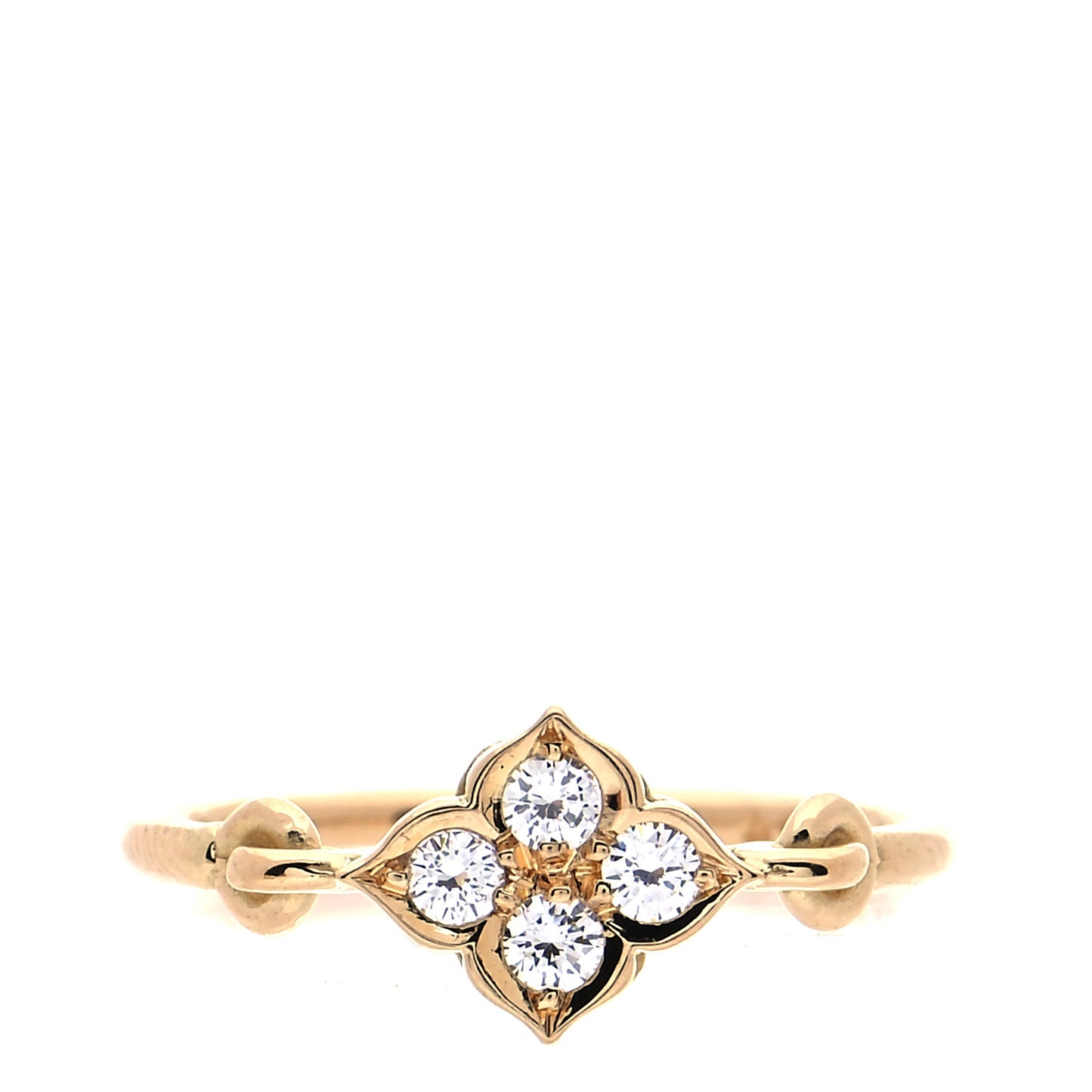 18K Yellow Gold Diamond Hindu Floral Ring 46 3.75